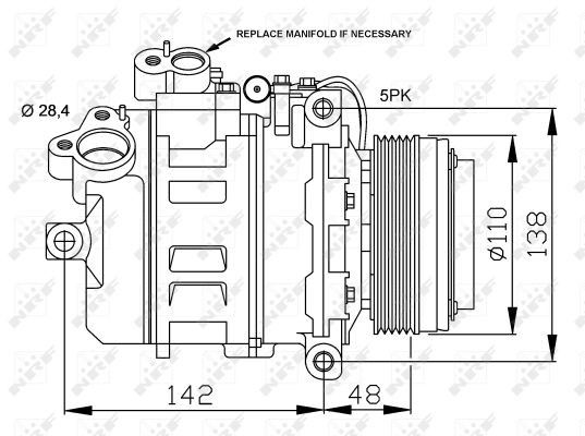 Kompressor, klimatanläggning Nrf premium 32123G NRF premium
