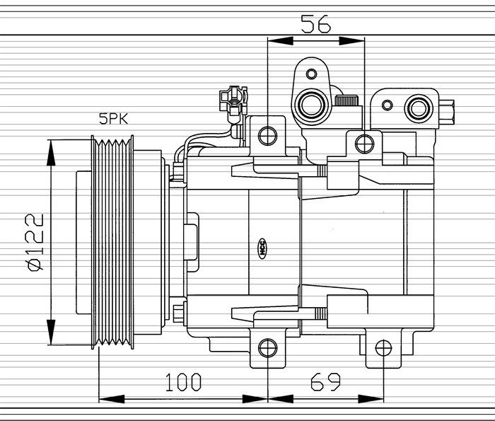 Kompressor, klimatanläggning Nrf 32124 NRF