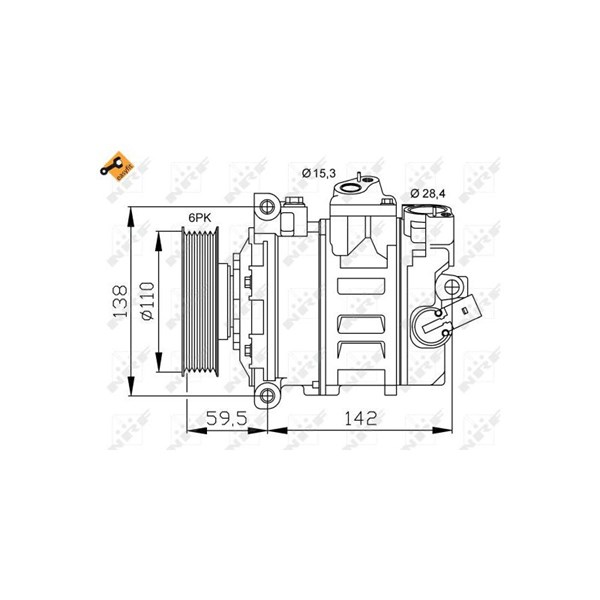 Kompressor, klimatanläggning 12V Nrf 32146 NRF