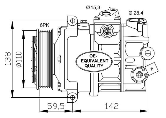 Kompressor, klimatanläggning 12V Nrf 32147 NRF