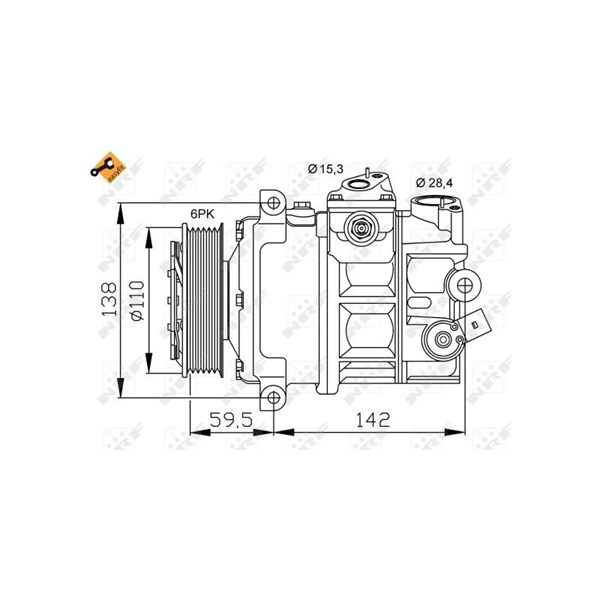 Kompressor, klimatanläggning 12V Nrf 32147 NRF