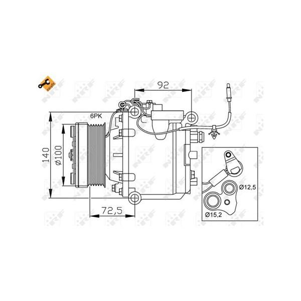 Kompressor, klimatanläggning Nrf 32165 NRF