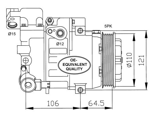 Kompressor, klimatanläggning Nrf 32175 NRF