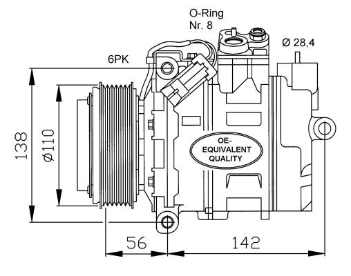 Kompressor, klimatanläggning Nrf 32178 NRF