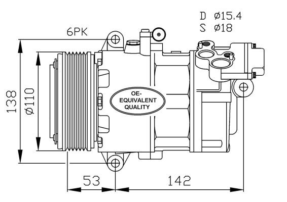 Kompressor, klimatanläggning Nrf 32184 NRF