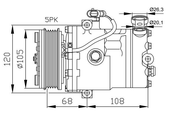 Kompressor, klimatanläggning Nrf 32194 NRF