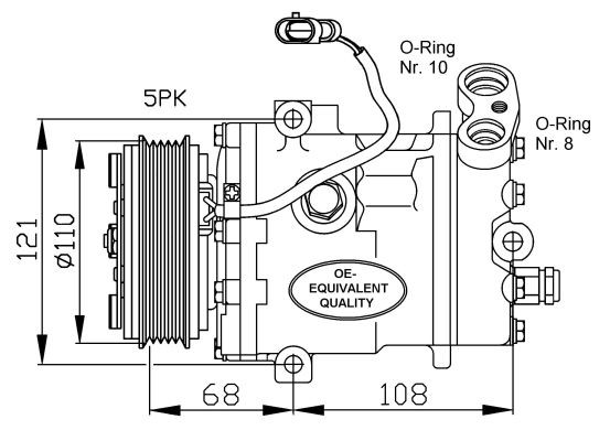Kompressor, klimatanläggning Nrf 32197 NRF