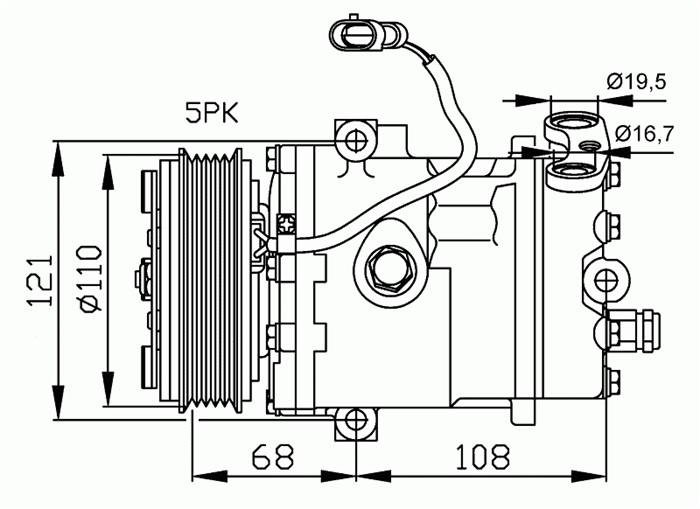 Kompressor, klimatanläggning Nrf 32197 NRF