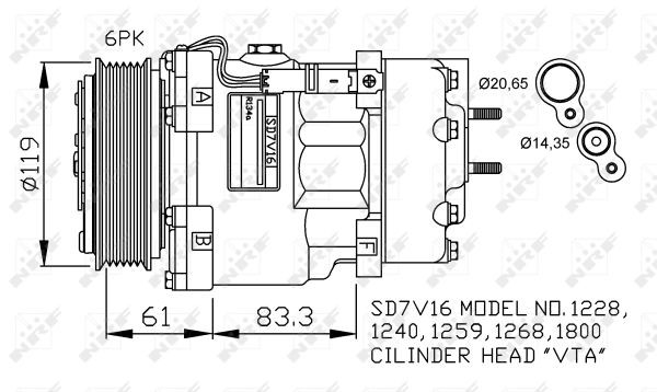 Kompressor, klimatanläggning Nrf premium 32198G NRF premium