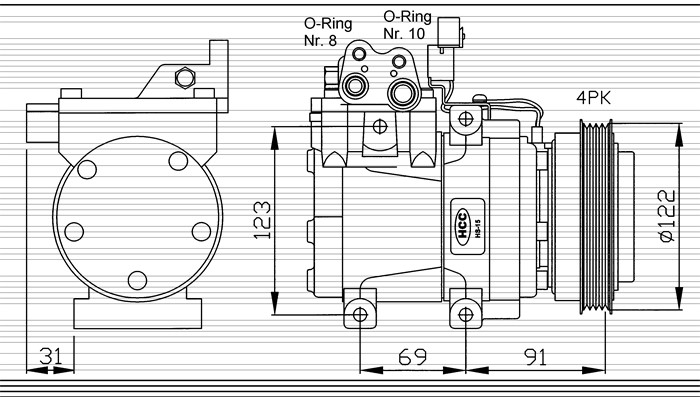 Kompressor, klimatanläggning Nrf 32200 NRF