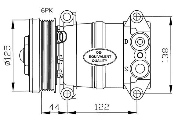 Kompressor, klimatanläggning Nrf 32202 NRF