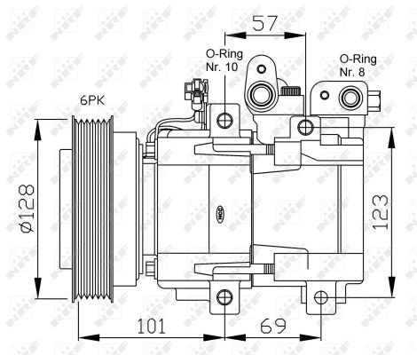 Kompressor, klimatanläggning Nrf premium 32204G NRF premium