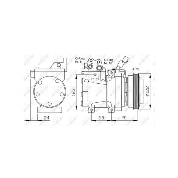 Kompressor, klimatanläggning Nrf 32205 NRF