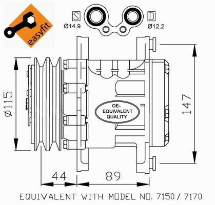 Kompressor, klimatanläggning Nrf 32207 NRF