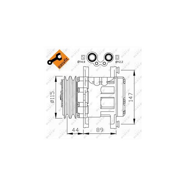 Kompressor, klimatanläggning Nrf 32207 NRF