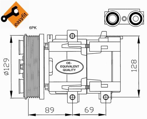 Kompressor, klimatanläggning Nrf 32212 NRF