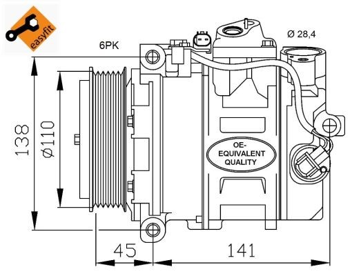 Kompressor, klimatanläggning, Fram Nrf 32214 NRF