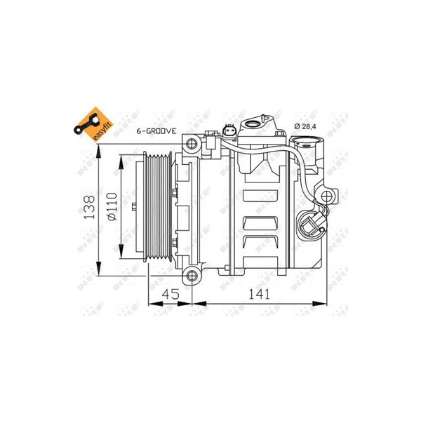 Kompressor, klimatanläggning, Fram Nrf 32214 NRF