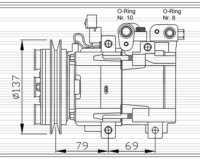 Kompressor, klimatanläggning Nrf 32223 NRF