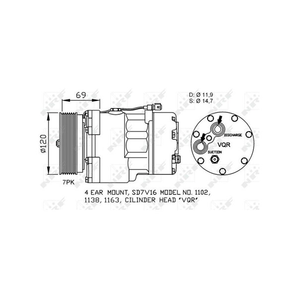 Kompressor, klimatanläggning Nrf 32228 NRF