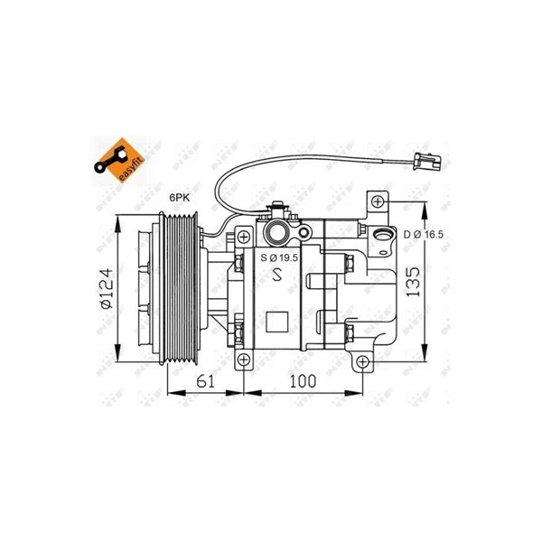 Kompressor, klimatanläggning Nrf 32233 NRF