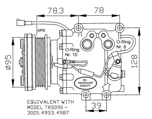 Kompressor, klimatanläggning Nrf 32236 NRF