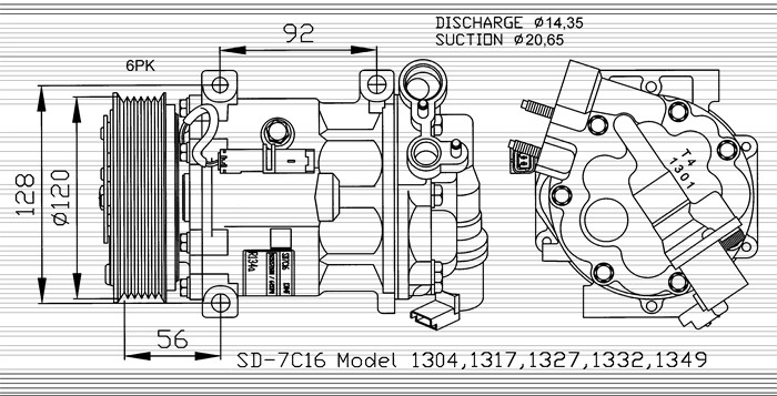 Kompressor, klimatanläggning Nrf 32239 NRF