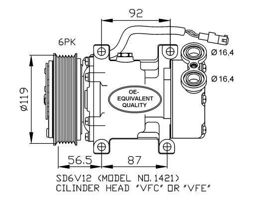 Kompressor, klimatanläggning Nrf 32244 NRF