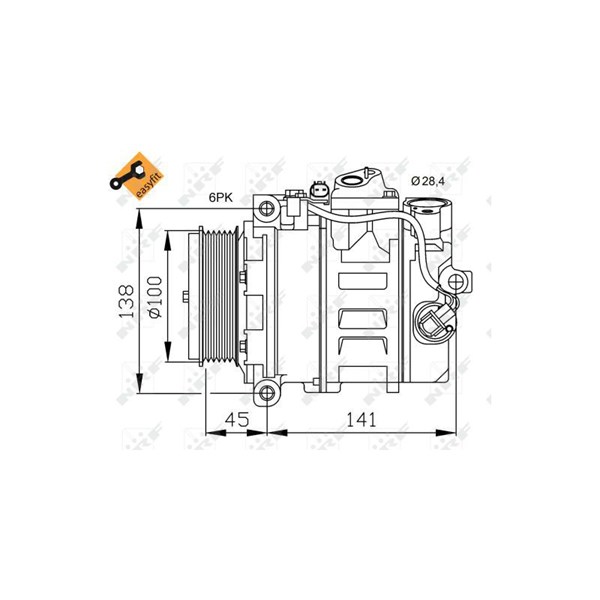 Kompressor, klimatanläggning, Fram, Bak Nrf 32256 NRF