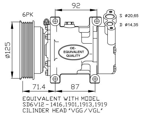 Kompressor, klimatanläggning Nrf 32259 NRF