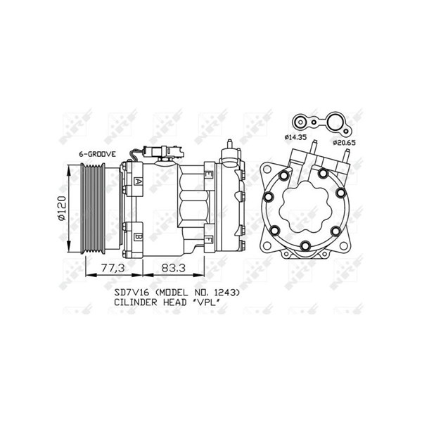 Kompressor, klimatanläggning Nrf 32266 NRF