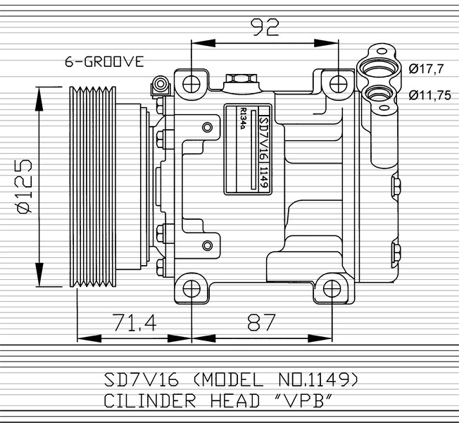 Kompressor, klimatanläggning Nrf 32267 NRF