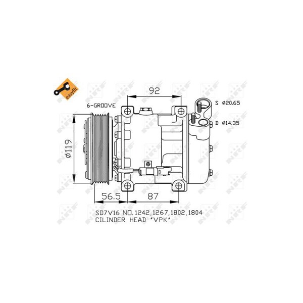Kompressor, klimatanläggning Nrf 32270 NRF
