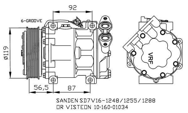Kompressor, klimatanläggning Nrf 32271 NRF