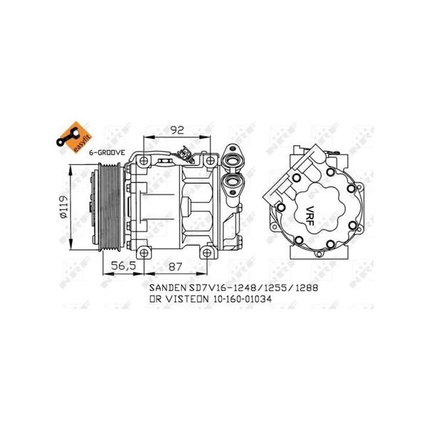 Kompressor, klimatanläggning Nrf 32271 NRF