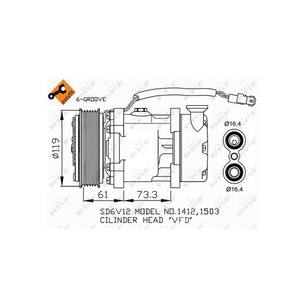 Kompressor, klimatanläggning Nrf 32275 NRF