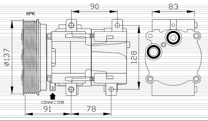 Kompressor, klimatanläggning Nrf 32301 NRF
