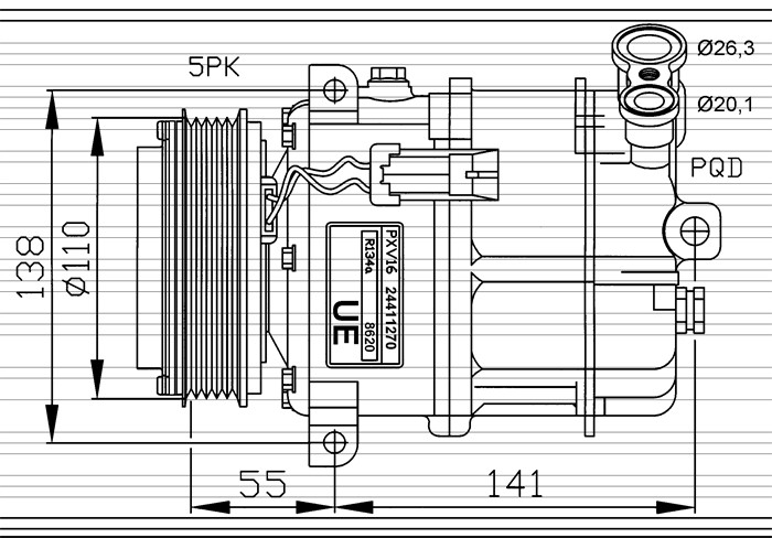 Kompressor, klimatanläggning Nrf 32312 NRF