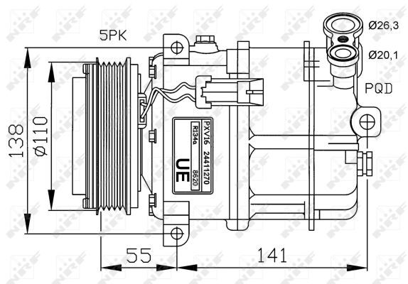 Kompressor, klimatanläggning Nrf premium 32312G NRF premium