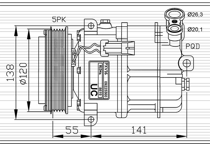 Kompressor, klimatanläggning Nrf 32313 NRF