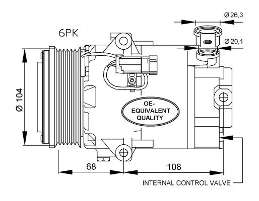 Kompressor, klimatanläggning Nrf 32397 NRF