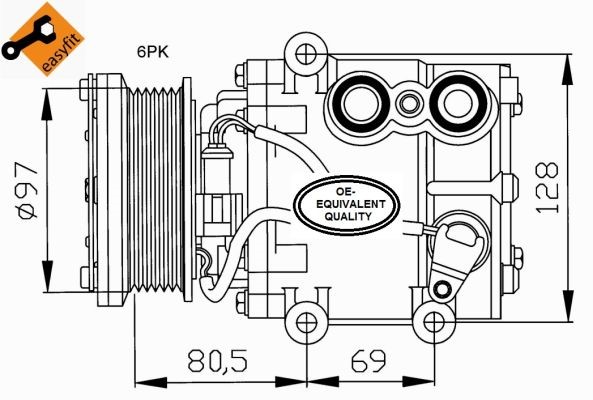 Kompressor, klimatanläggning Nrf 32401 NRF