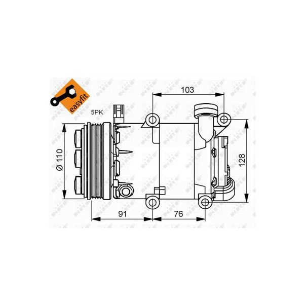 Kompressor, klimatanläggning Nrf 32415 NRF