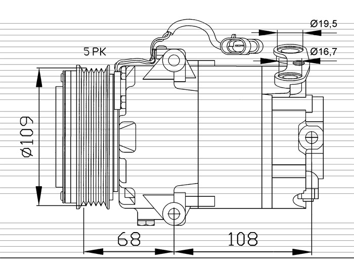 Kompressor, klimatanläggning Nrf 32420 NRF