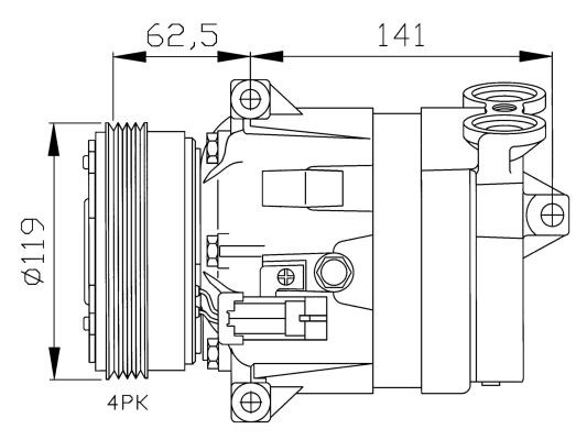 Kompressor, klimatanläggning Nrf 32421 NRF