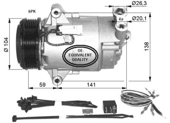 Kompressor, klimatanläggning Nrf 32427 NRF