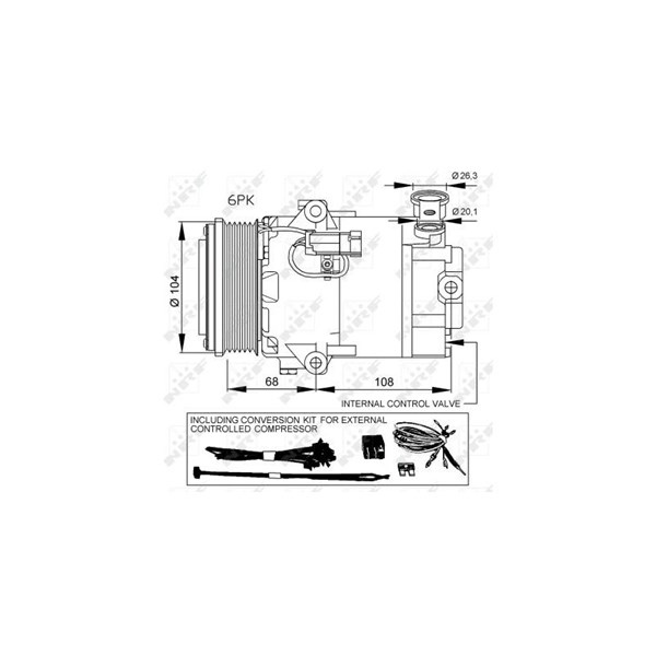 Kompressor, klimatanläggning Nrf 32428 NRF