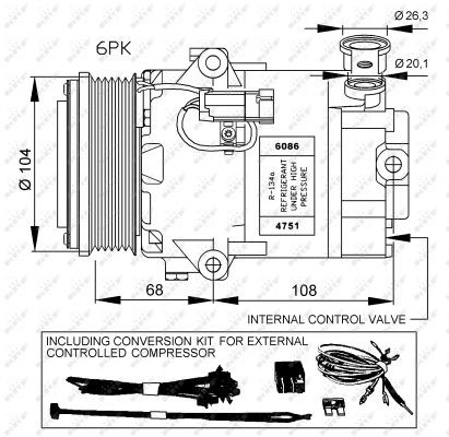 Kompressor, klimatanläggning Nrf premium 32428G NRF premium