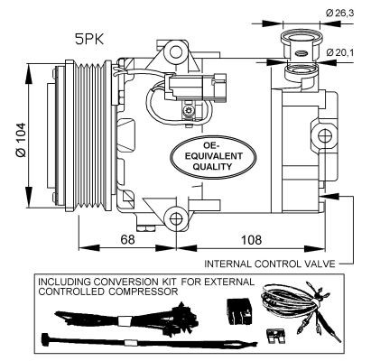 Kompressor, klimatanläggning Nrf 32429 NRF