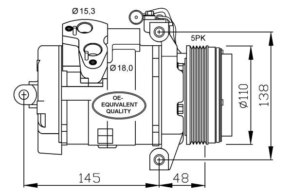 Kompressor, klimatanläggning Nrf 32432 NRF